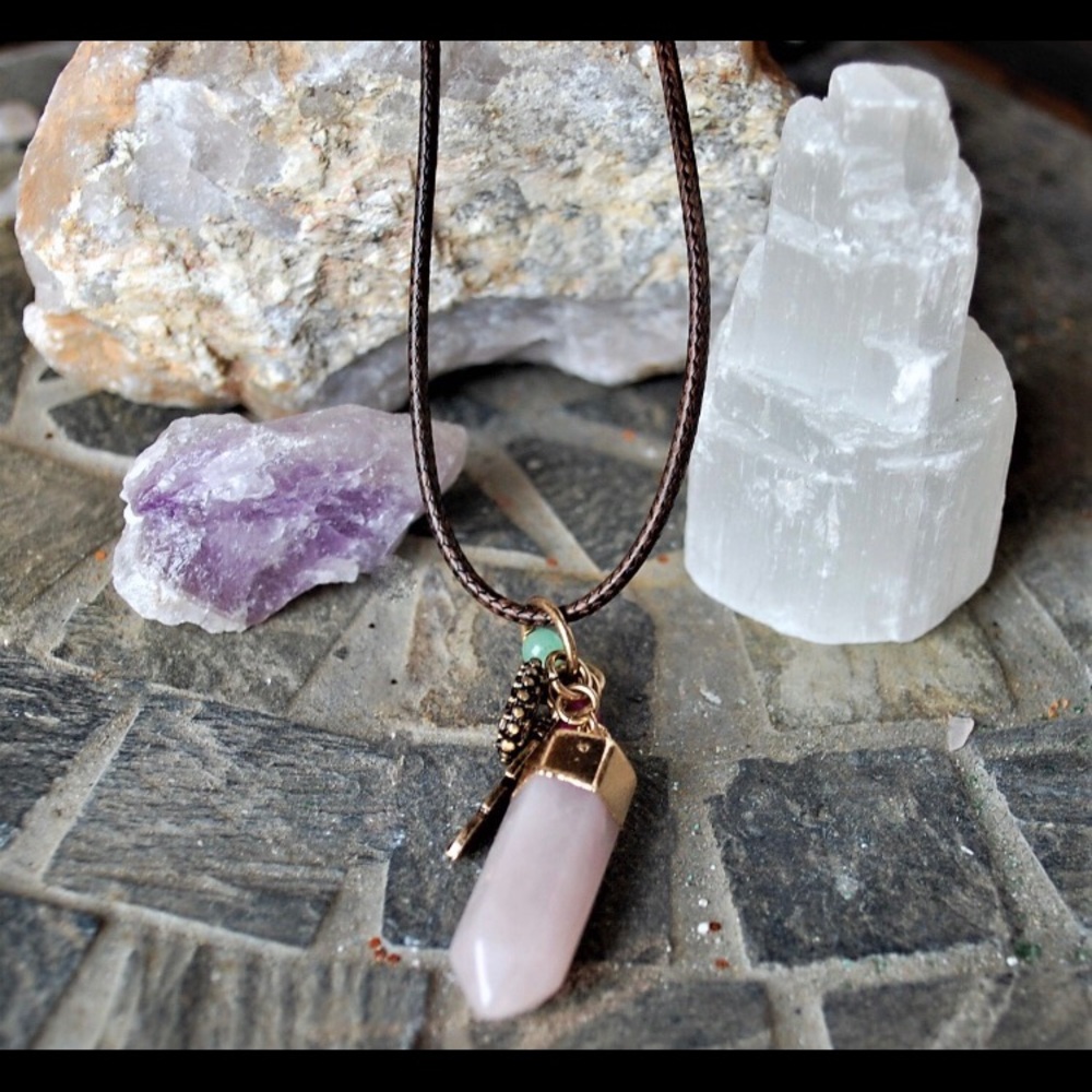 Rose quartz necklace